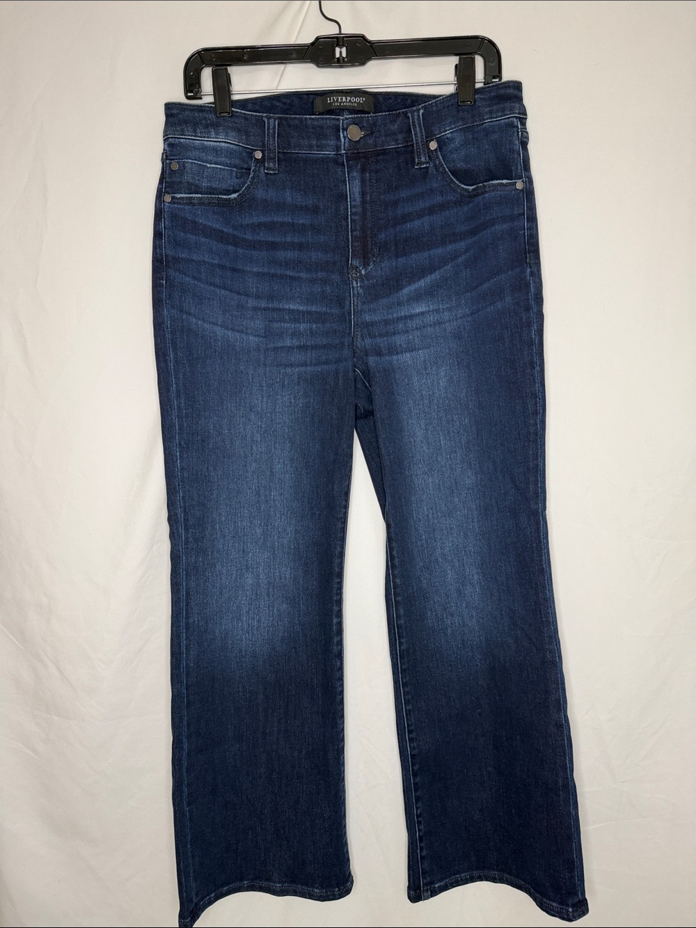 Liverpool Hannah Crop Flare Jeans - Dark Navy